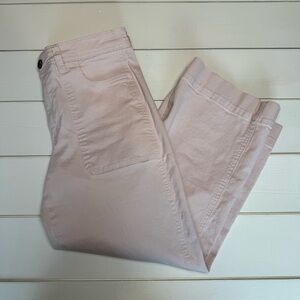 FREE ASSEMBLY Women's Light Blush Pink Cropped Wide Leg Jeans